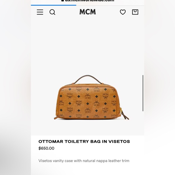 🔥MCM authentic like new travel/ toiletry bag visetos cognac.. super clean🔥 - Picture 13 of 13